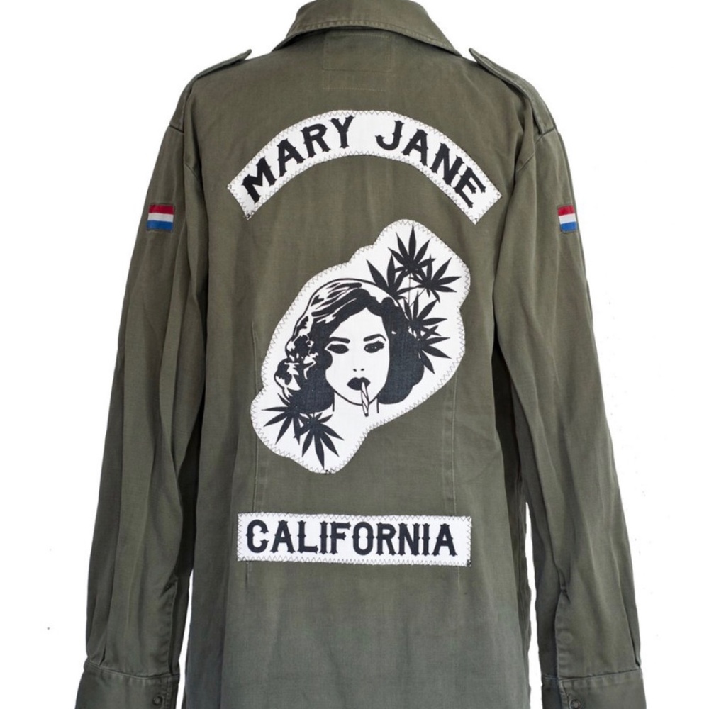 Vintage Redeux Mary Jane Colorado Military Army Jacket with Back Patches Sz sm